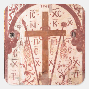Christain Cross Artwork Square Sticker