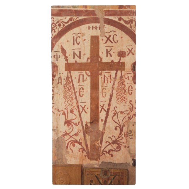 Christain Cross Artwork Wood Flash Drive (Front Vertical)