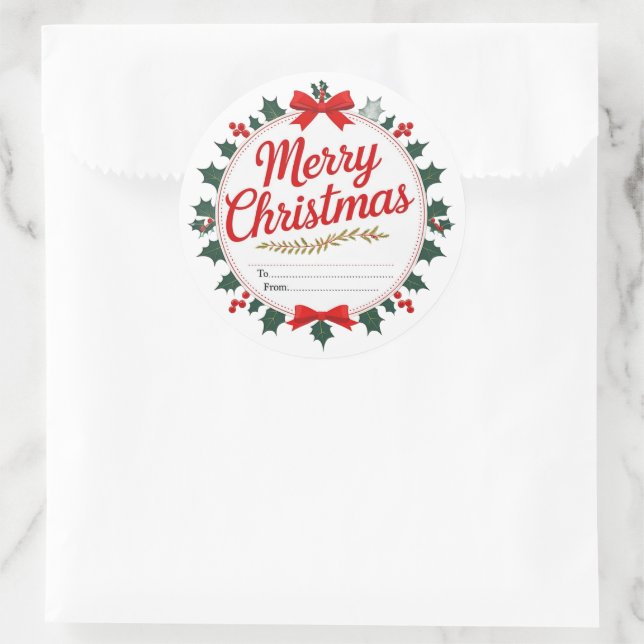 Christams Gifts Stickers To And From (Bag)