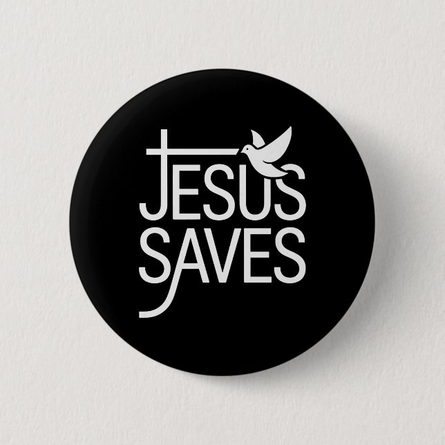 Christan Jesus Saves Premium  Button (Front)