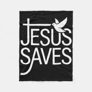 Christan Jesus Saves Premium Fleece Blanket