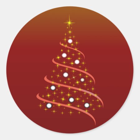 Christbaum Christmas Tree Classic Round Sticker