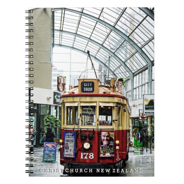 Christchurch City Tour Tram no.178 New Zealand Notebook (Front)
