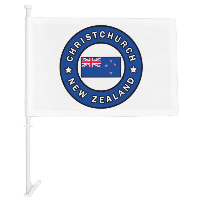 Christchurch New Zealand Car Flag (Front)