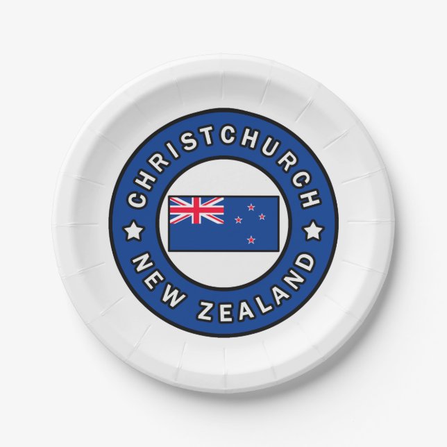 Christchurch New Zealand Paper Plates (Front)