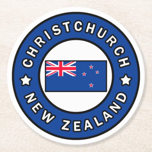 Christchurch New Zealand Round Paper Coaster
