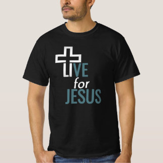 Christelijk heren T-shirt - Live for Jesus
