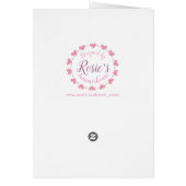 Christening baby girl congratulations card (Back)