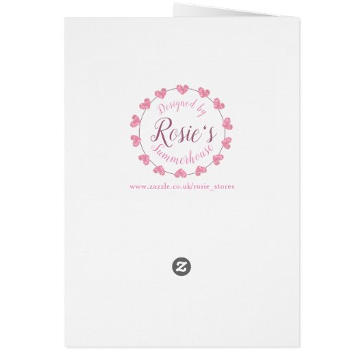 Christening baby girl congratulations card (Back)