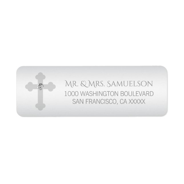 Christening / Baptism / Communion Blue Cross Label (Front)