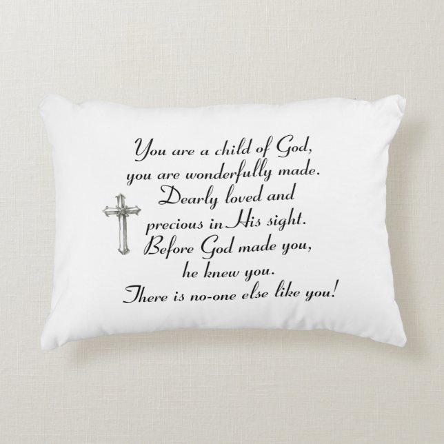 Christening, Baptism, Communion Gift, Godchild,  Accent Pillow (Front)