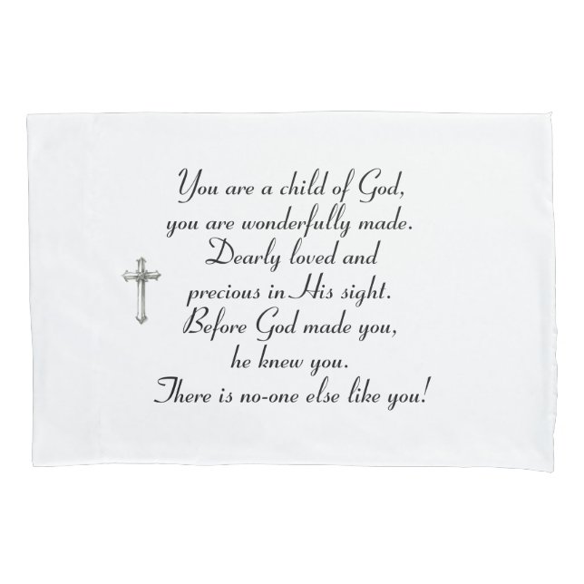 Christening, baptism, communion gift, godchild,  pillow case (Front)
