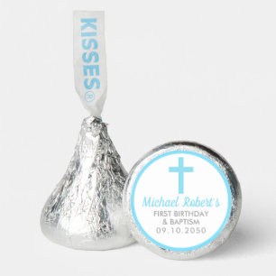 Christening Baptism First Birthday Blue Cross Boy Hershey®'s Kisses®