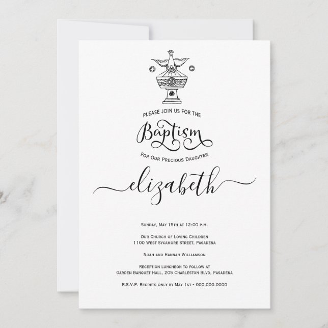 Christening Baptism  Invitation (Front)