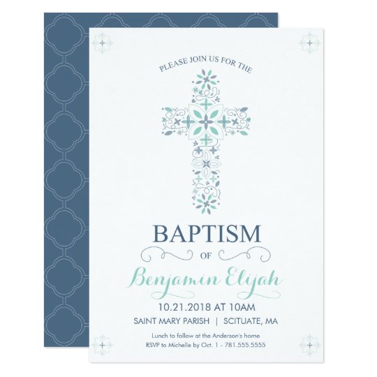 Baby Boy Baptismal Invitations 9