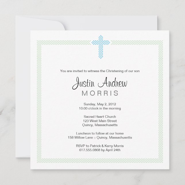 Christening / Baptism Invitation - Personalize (Front)