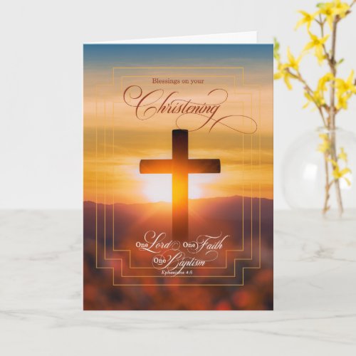 Christening Blessings Christian Cross and Ephesian Card
