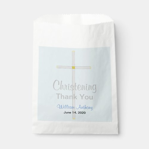 Christening Boy Blue Thank You Favor Bags