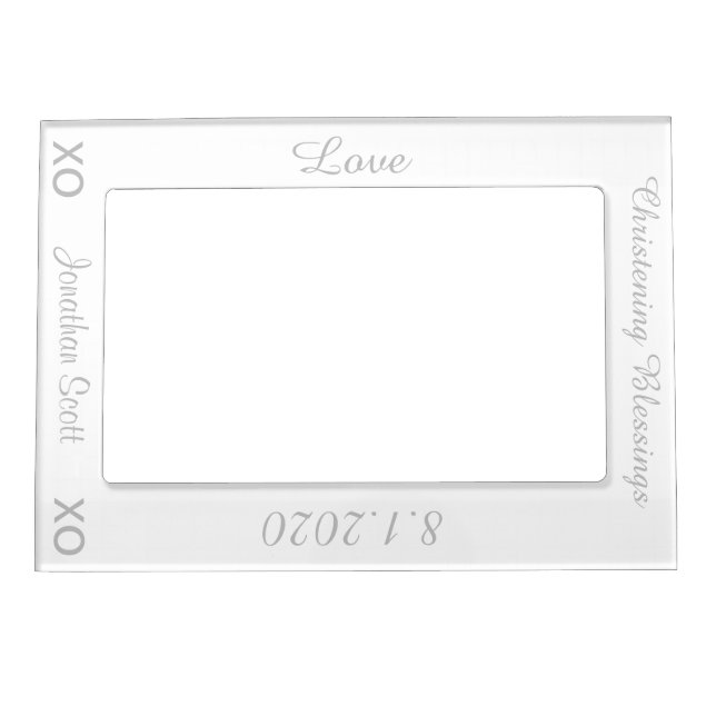 Christening Boy Name Vertical Magnetic Frame (Front)