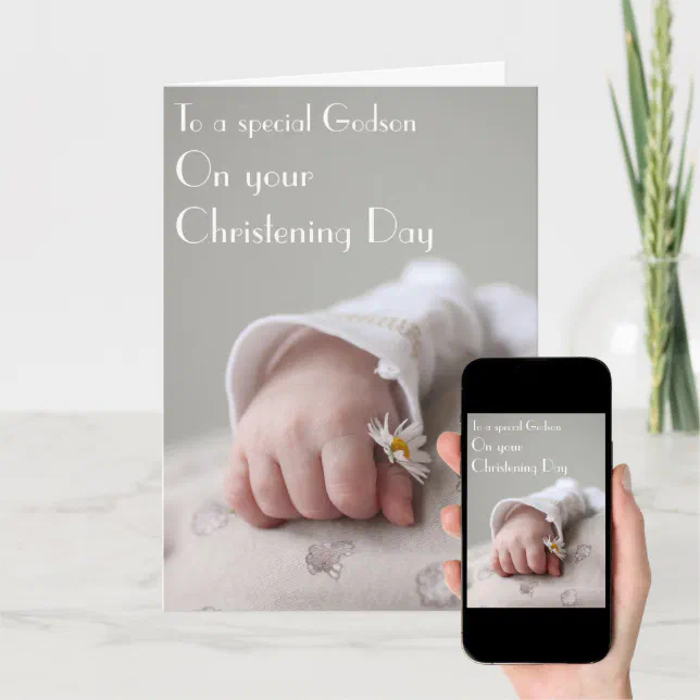 Christening card from Godparent to Godson Zazzle