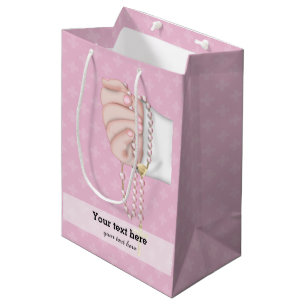 Christening * choose background color medium gift bag