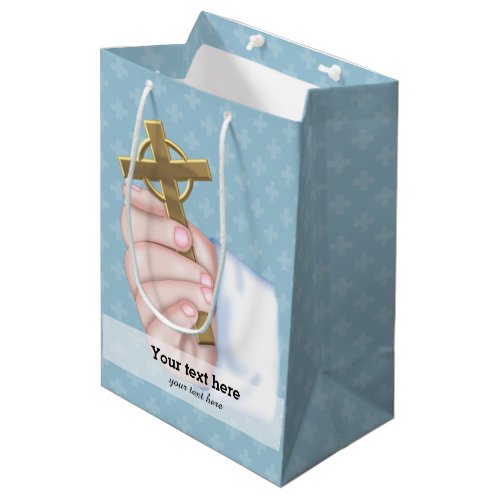 Christening  choose background color medium gift bag