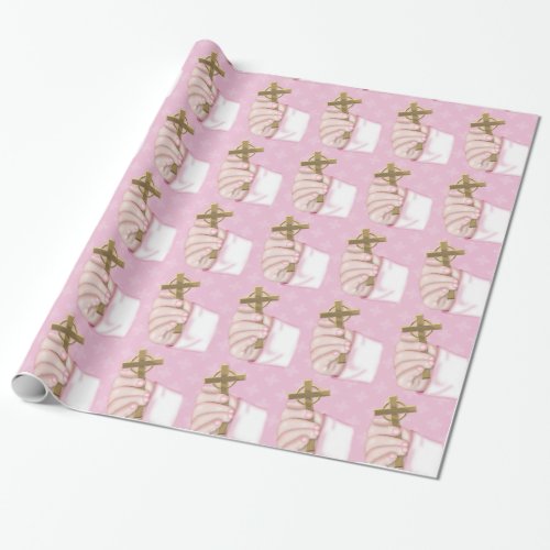 Christening  choose background color wrapping paper
