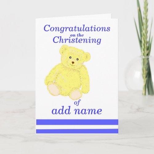 Christening congratulations card