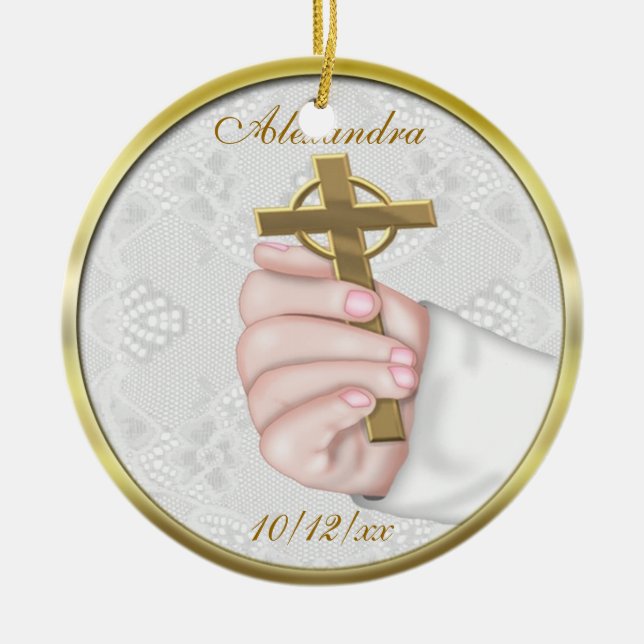 Christening Cross Ornament (Front)