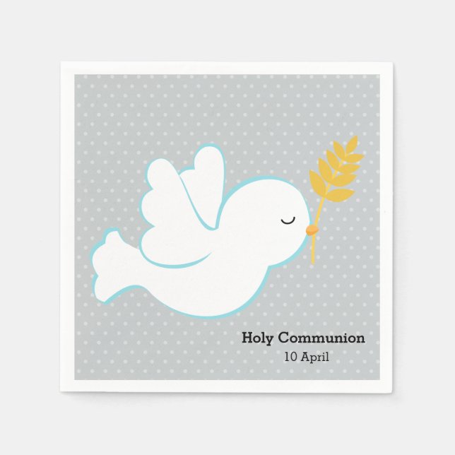 Christening dove * Choose background color Paper Napkins (Front)