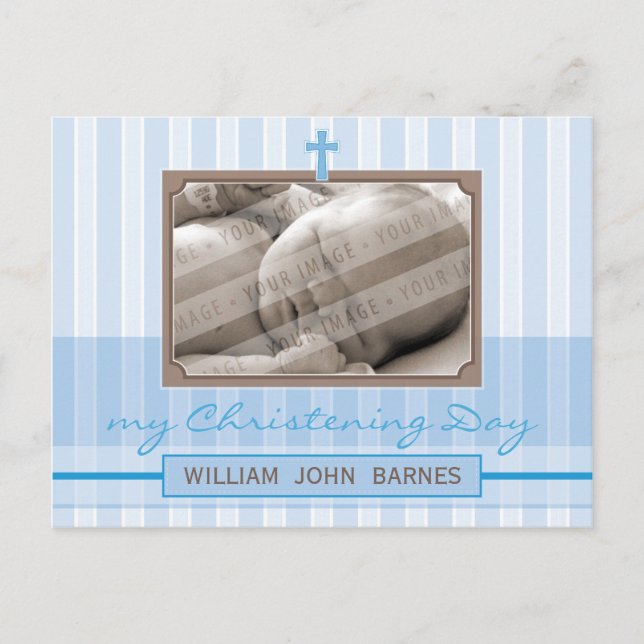 CHRISTENING INVITATION :: stylish stripe 1 (Front)