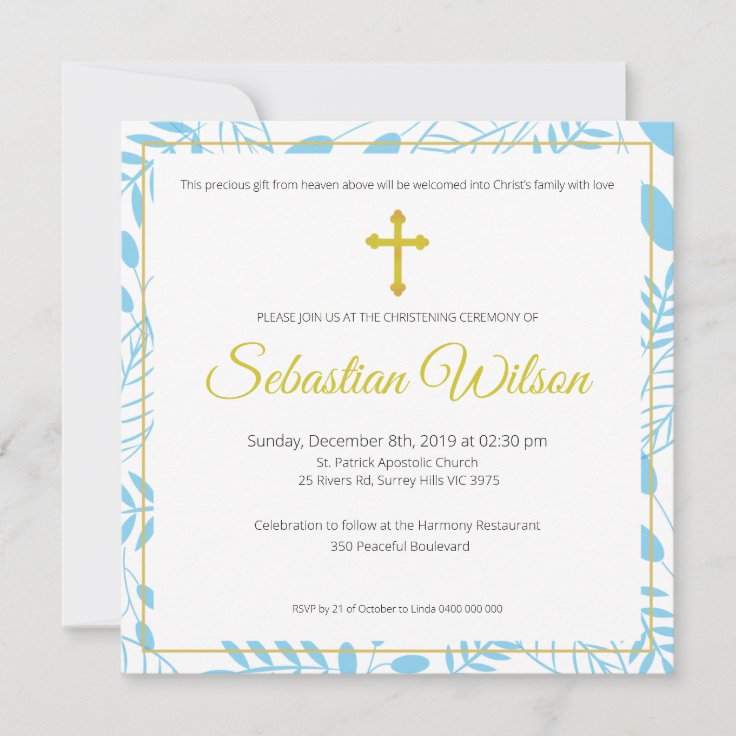 Christening Invite Zazzle