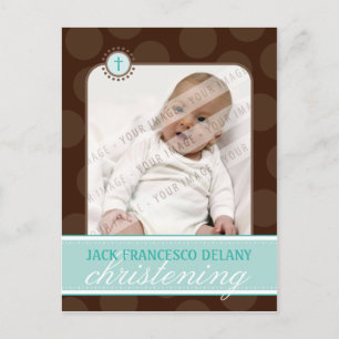 CHRISTENING INVITE :: polka dot - jade green