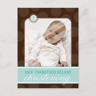 CHRISTENING INVITE :: polka dot - jade green