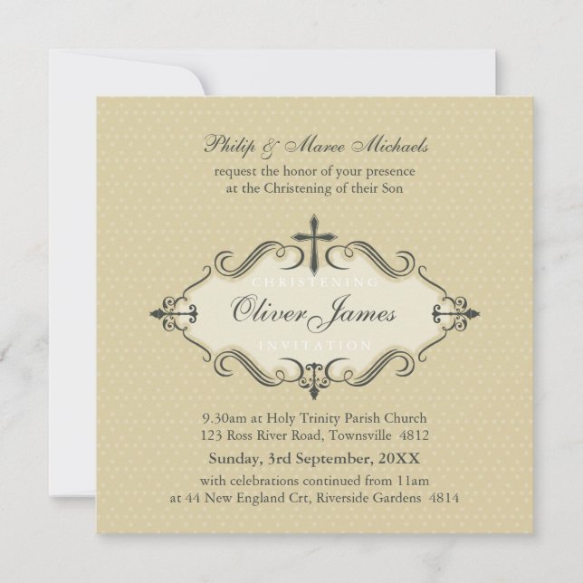 CHRISTENING INVITES :: viva 4SQ (Front)