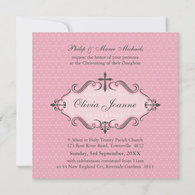 CHRISTENING INVITES :: viva 8SQ (Front)