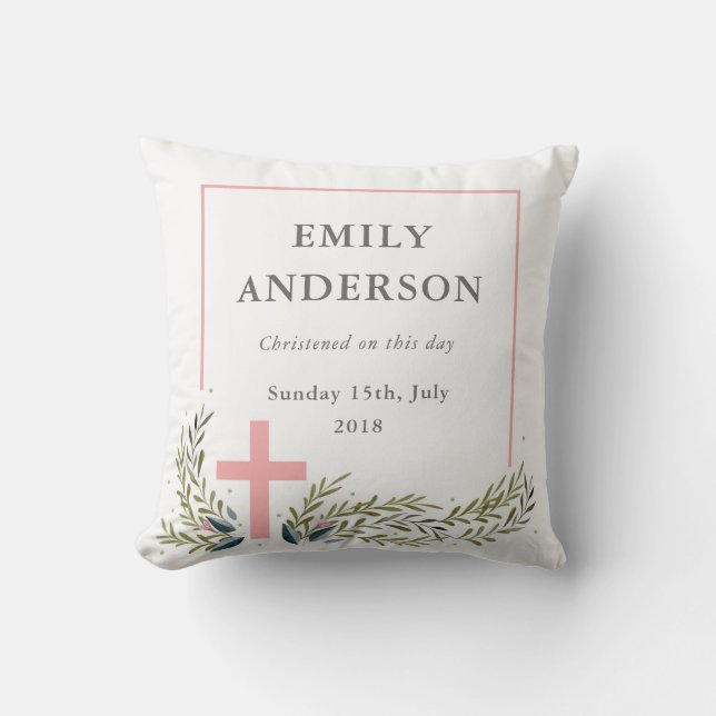 Christening Keepsake Throw Pillows (Front)