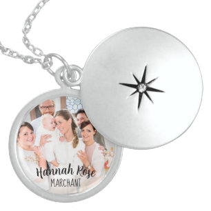 Christening Name and Photo Locket Necklace