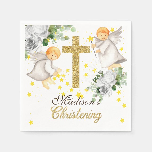 Christening Personalized Gender Neutral Napkins (Front)