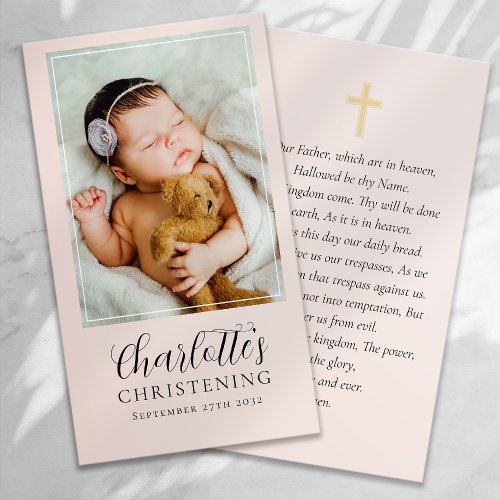 Christening Photo Keepsake Prayer Card