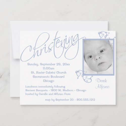 Christening Scroll For Baby Boy Invitation