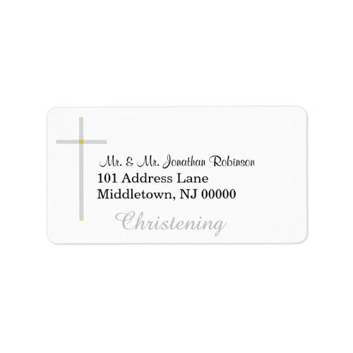 Christening Silver Cross Address Labels