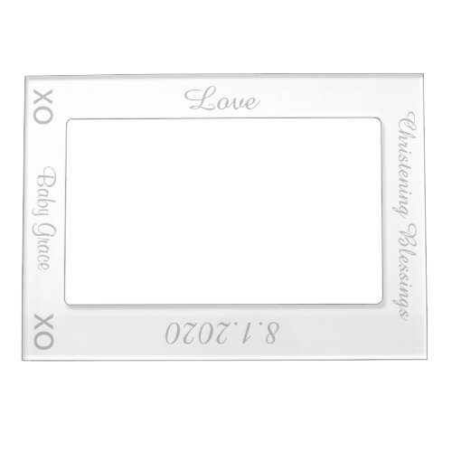 Christening Silver Photo Vertical Magnetic Frame