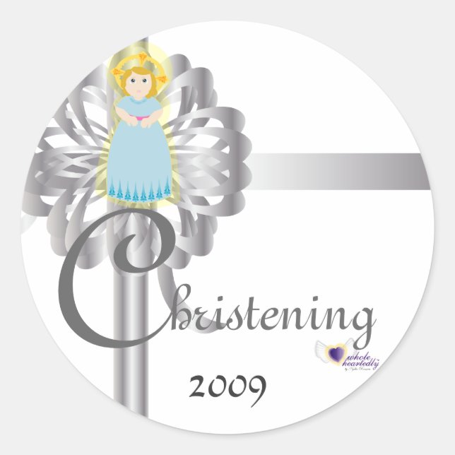 Christening! Sticker-Customize Classic Round Sticker (Front)