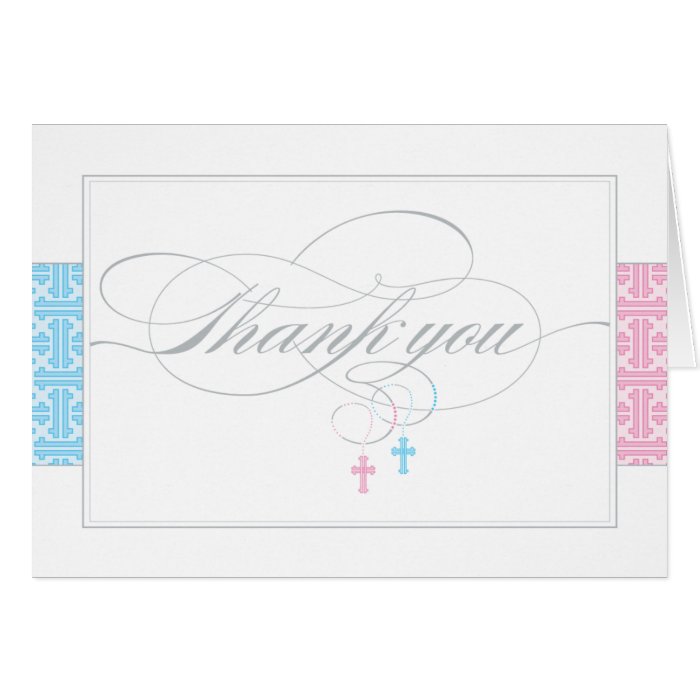 Christening Thank You Card    Twins