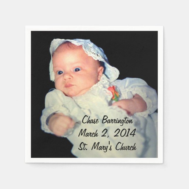 Christening the Baby Special Photo Napkins (Front)
