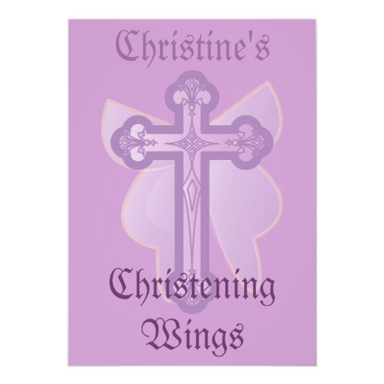 Christening Wings Invitation-Customize Card