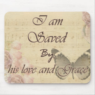 Christiaity quotes bible - Saved by his grace Mouse Pad