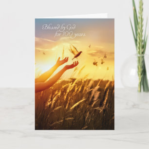 Christian 100th Birthday Blessed by God Card