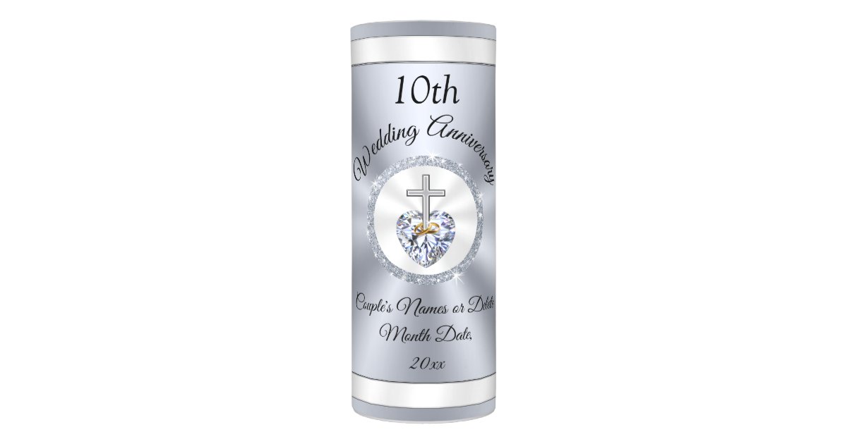 Christian 10 Year Wedding Anniversary Gift Ideas Flameless Candle Zazzle Com